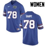 Women's Florida Gators #78 David Sharpe NCAA Nike Blue Authentic Stitched College Football Jersey YEN0362JO